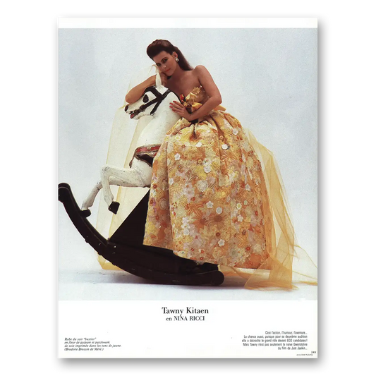 1984 Nina Ricci Tawny Kitaen Vintage Magazine Print Ad