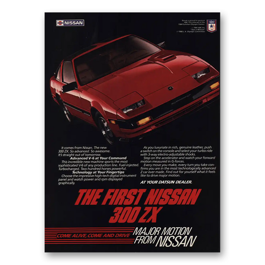 1984 Nissan 300ZX Straight Out of Tomorrow Vintage Magazine Print Ad