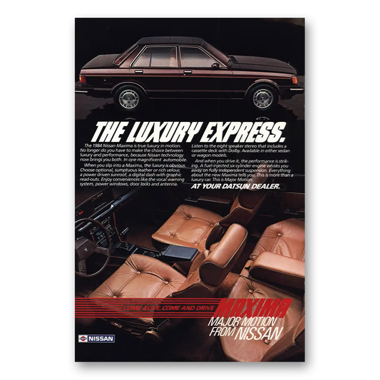 1984 Nissan Maxima Luxury Express Vintage Magazine Print Ad