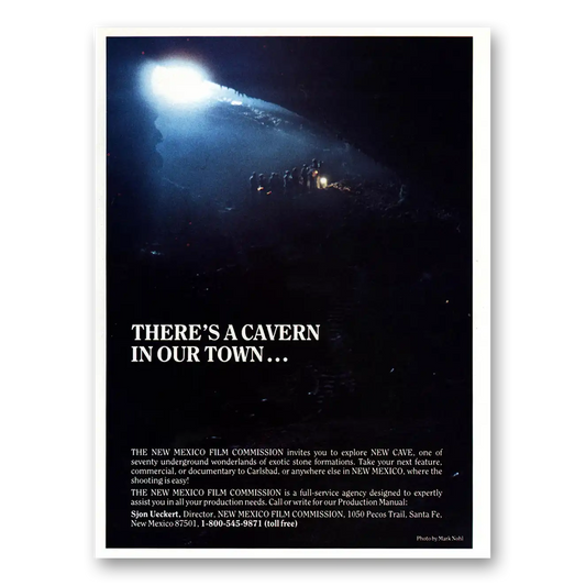 1984 New Mexico Film Commission Cavern In Our Town Vintage Magazine Print Ad