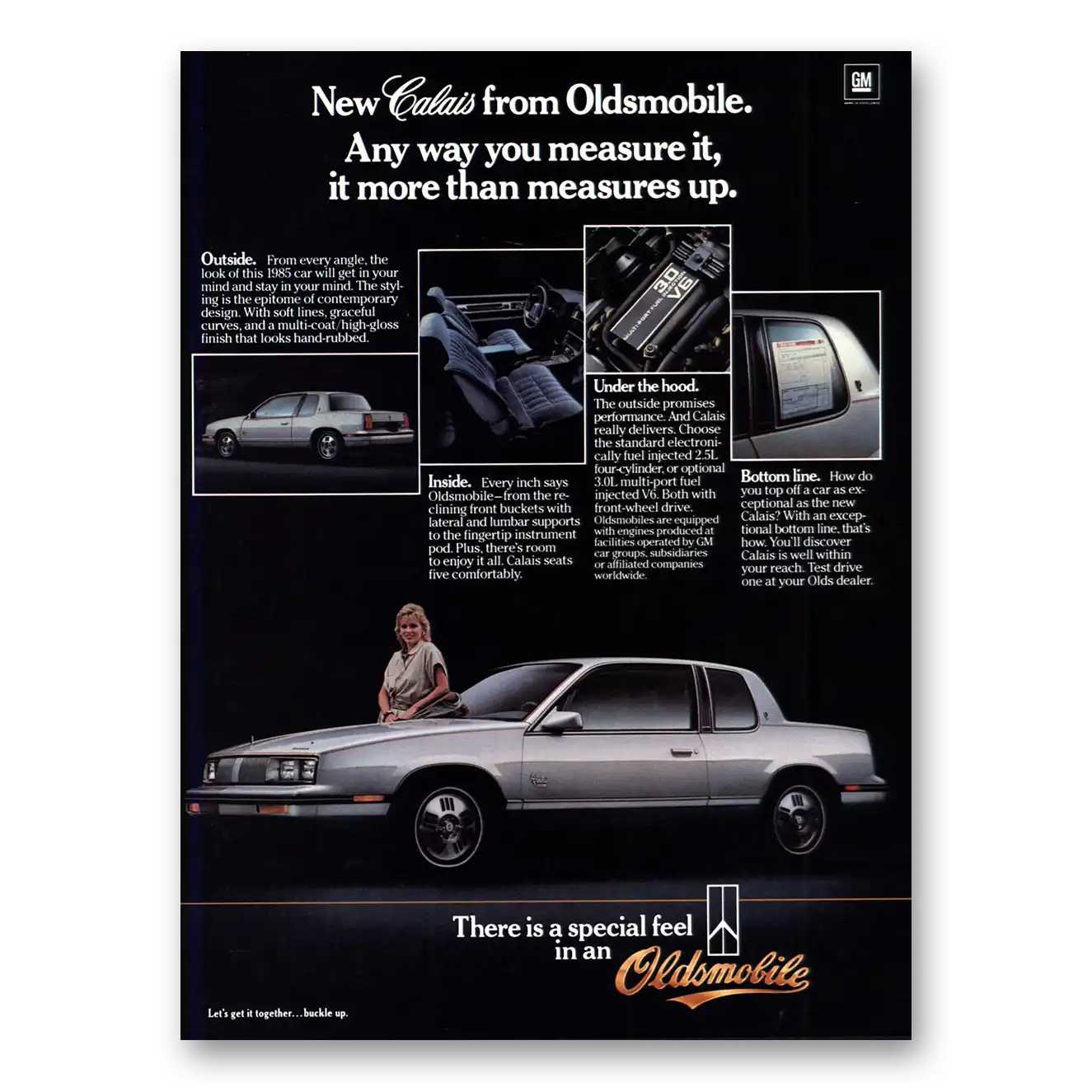 1984 Oldsmobile Calais Any Way You Measure It Vintage Magazine Print Ad