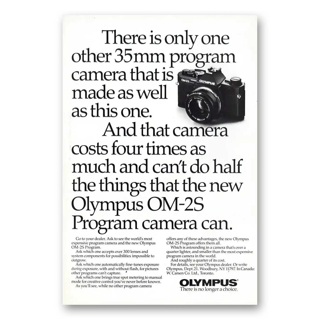 1984 Olympus Camera There Is Only One Vintage Magazine Print Ad