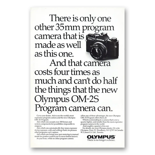 1984 Olympus Camera There Is Only One Vintage Magazine Print Ad