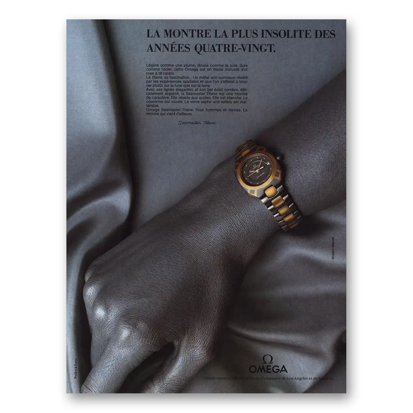 1984 Omega Watch La Montre La Plus Insolite French Vintage Magazine Print Ad