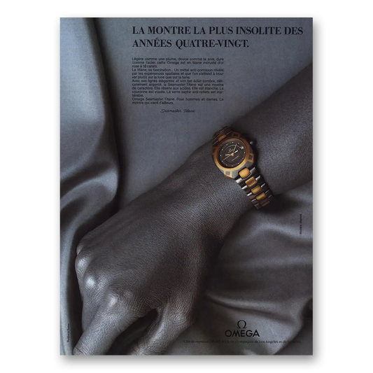 1984 Omega Watch La Montre La Plus Insolite French Vintage Magazine Print Ad