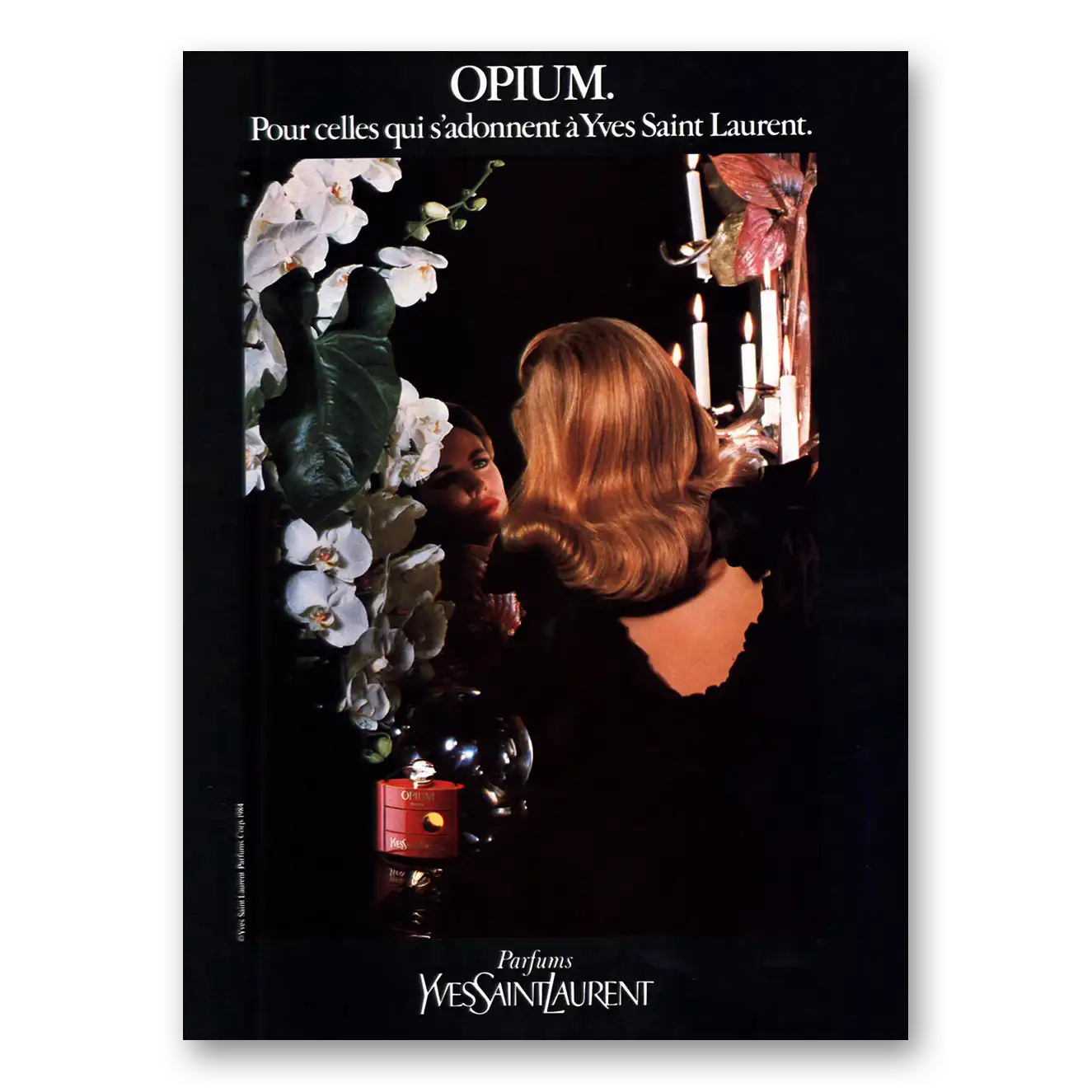 1984 Opium Perfume French Print Ad Vintage Magazine Print Ad