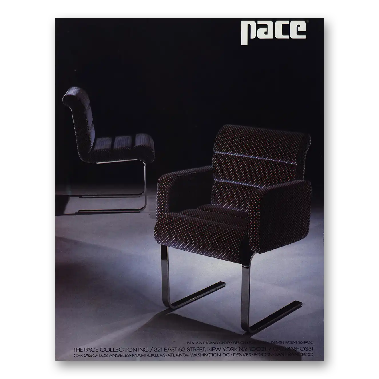 1984 Pace Furniture Collection Lugano Chair Vintage Magazine Print Ad