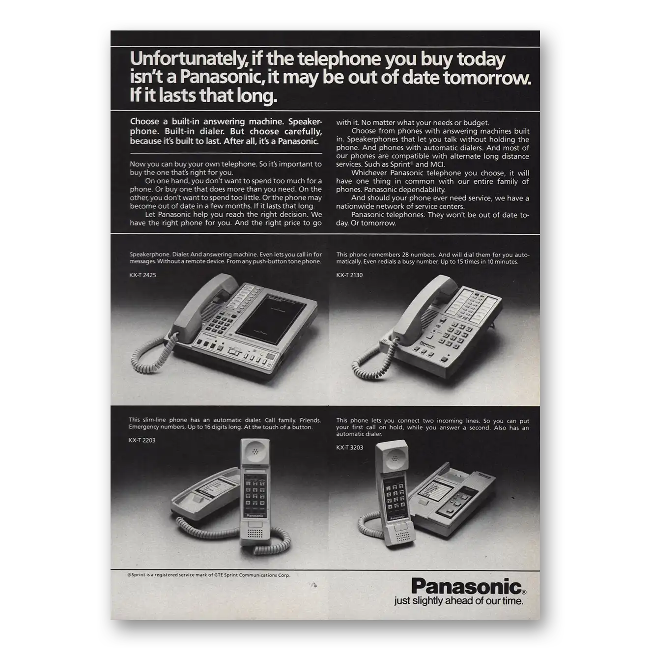 1984 Panasonic May Be Out of Date Tomorrow Vintage Magazine Print Ad