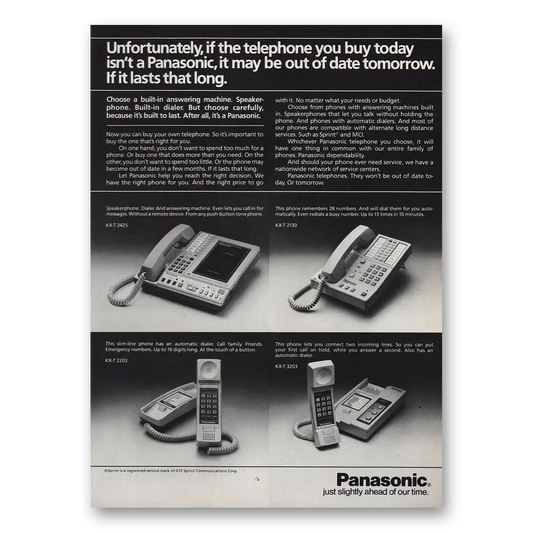 1984 Panasonic May Be Out of Date Tomorrow Vintage Magazine Print Ad