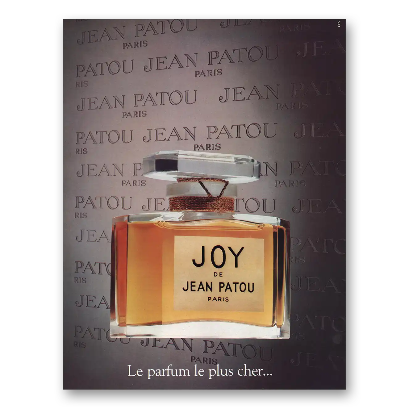 1984 Joy de Jean Patou Perfume Le Parfum Le Plus Cher French Vintage Magazine Print Ad