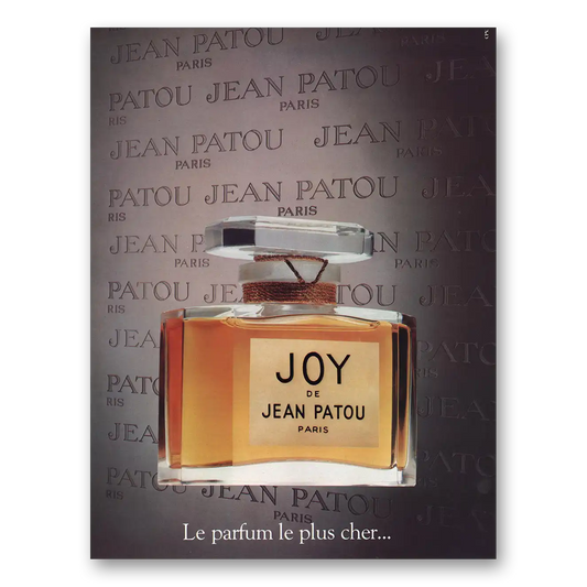 1984 Joy de Jean Patou Perfume Le Parfum Le Plus Cher French Vintage Magazine Print Ad