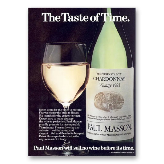 1984 Paul Masson Wine Taste of Time Vintage Magazine Print Ad