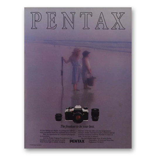 1984 Pentax Camera Freedom To Be Your Best Vintage Magazine Print Ad