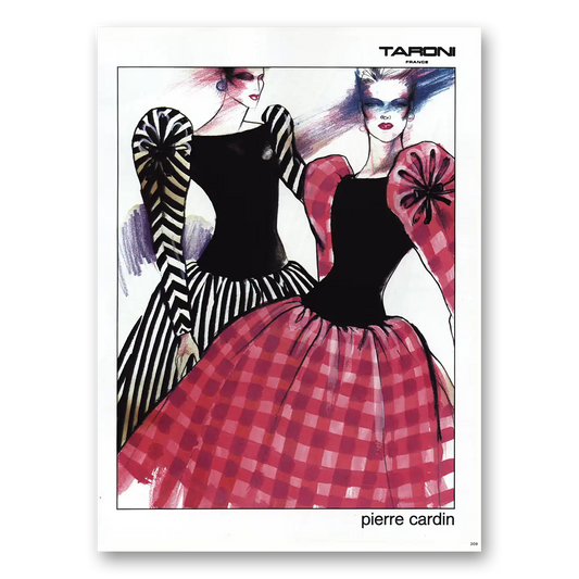 1984 Pierre Cardin French Dresses Vintage Magazine Print Ad