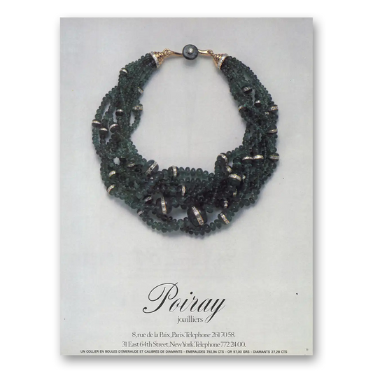 1984 Poiray Joailliers French Necklace Vintage Magazine Print Ad