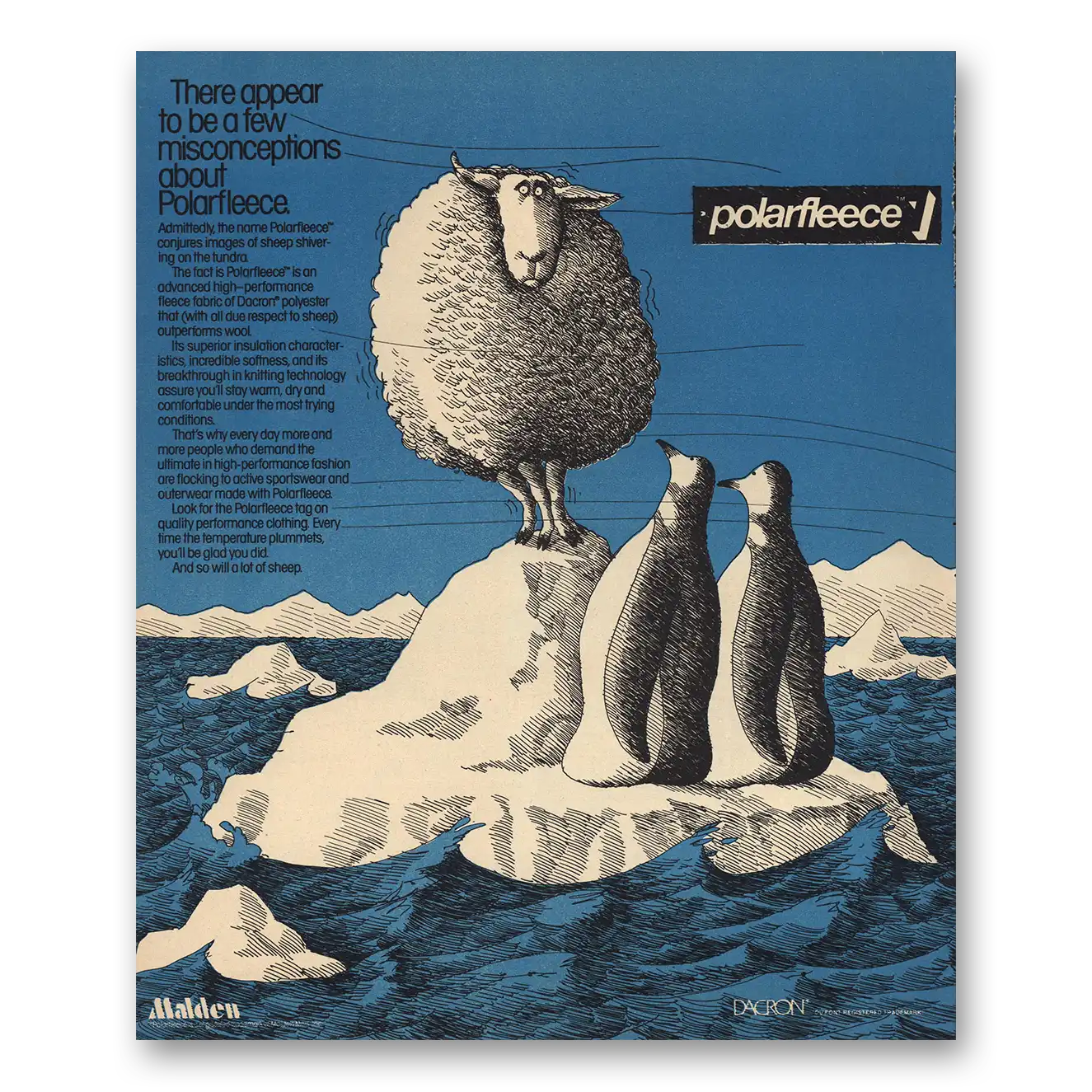 1984 Polarfleece There Appear To Be a Few Misconceptions Vintage Magazine Print Ad