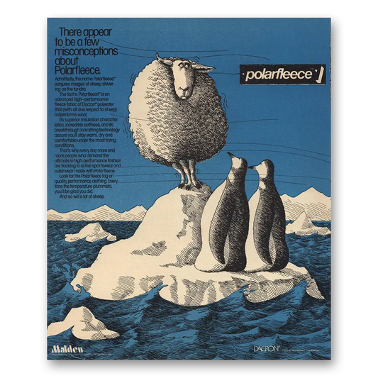 1984 Polarfleece There Appear To Be a Few Misconceptions Vintage Magazine Print Ad