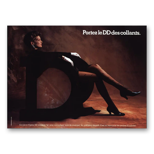 1984 Dore Dore Portez Le DD Des Collants French Vintage Magazine Print Ad