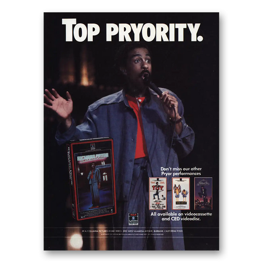 1984 Richard Pryor Promo Top Pryority Vintage Magazine Print Ad