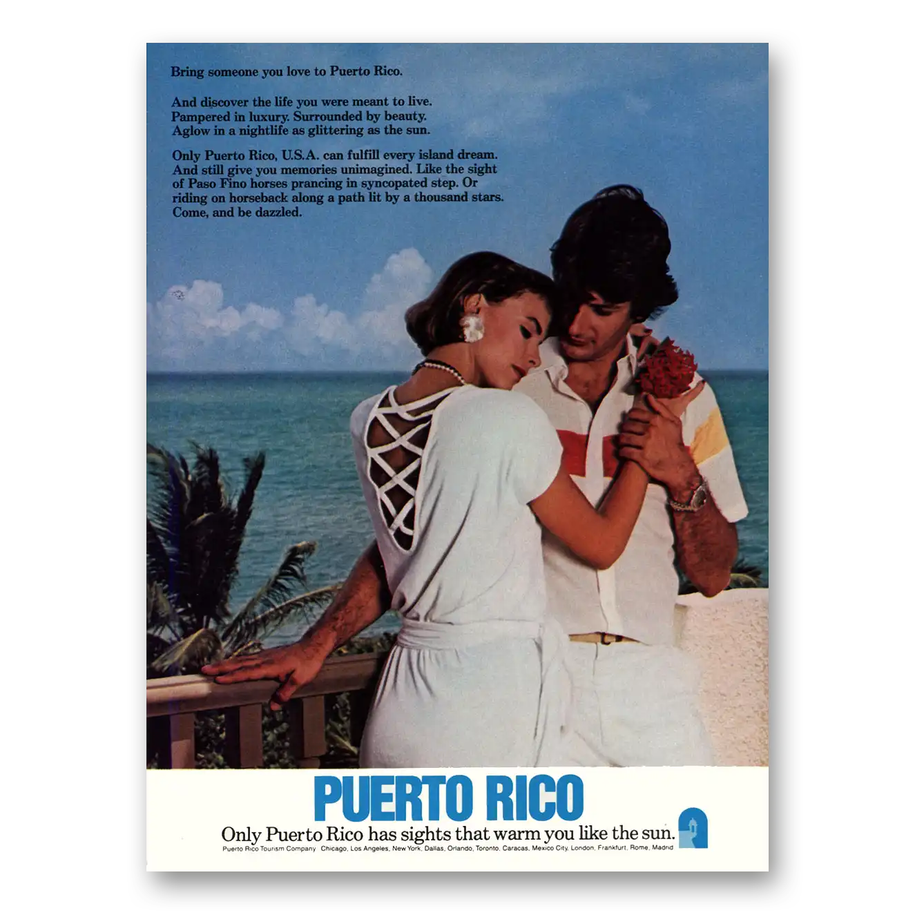 1984 Puerto Rico Bring Someone You Love Vintage Magazine Print Ad