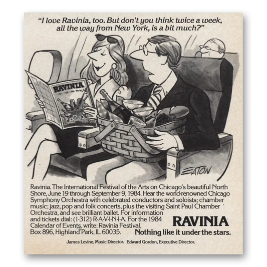 1984 Ravinia Festival I Love Ravinia New York Vintage Magazine Print Ad