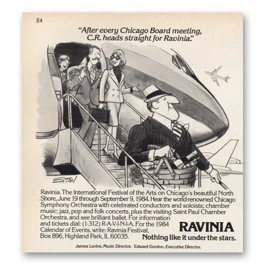 1984 Ravinia Festival Chicago Board Meeting Vintage Magazine Print Ad