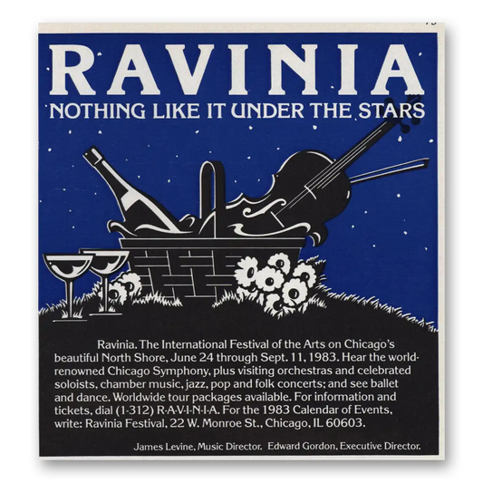 1984 Ravinia Festival Nothing Like It Under the Stars Vintage Magazine Print Ad