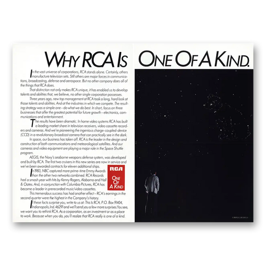 1984 RCA One of A Kind Vintage Magazine Print Ad