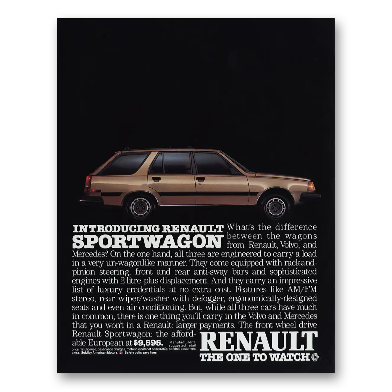 1984 Renault Sportwagon Difference Between the Wagons Vintage Magazine Print Ad