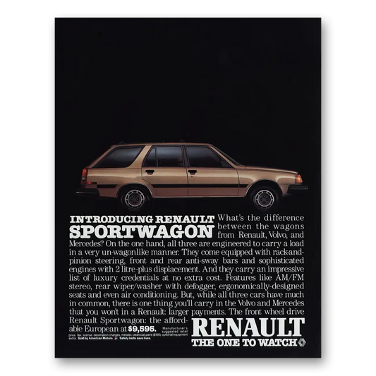 1984 Renault Sportwagon Difference Between the Wagons Vintage Magazine Print Ad