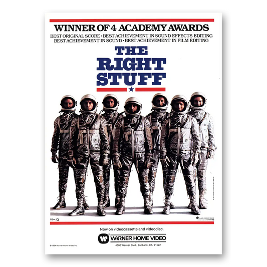 1984 The Right Stuff Movie Promo Winner of 4 Academy Awards Vintage Magazine Print Ad