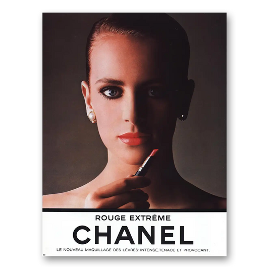 1984 Chanel Beauty Rouge Extreme French Vintage Magazine Print Ad