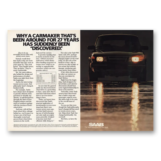 1984 Saab Carmaker Thats Been Around Vintage Magazine Print Ad