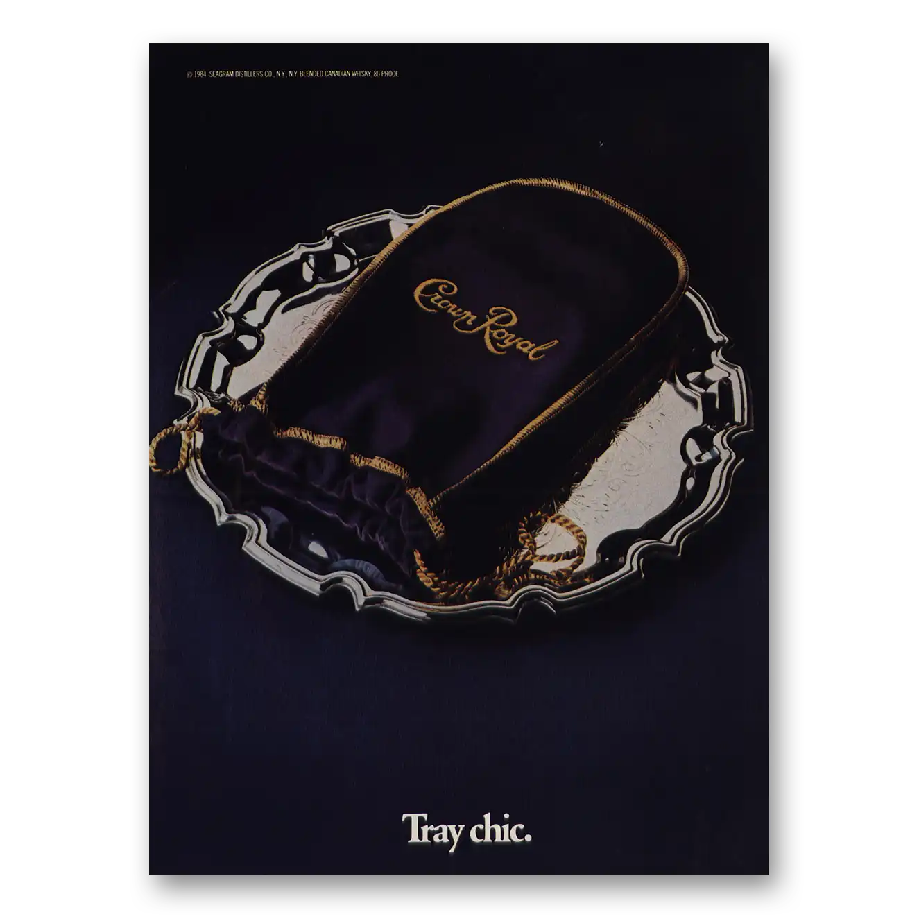 1984 Crown Royal Tray Chic Vintage Magazine Print Ad