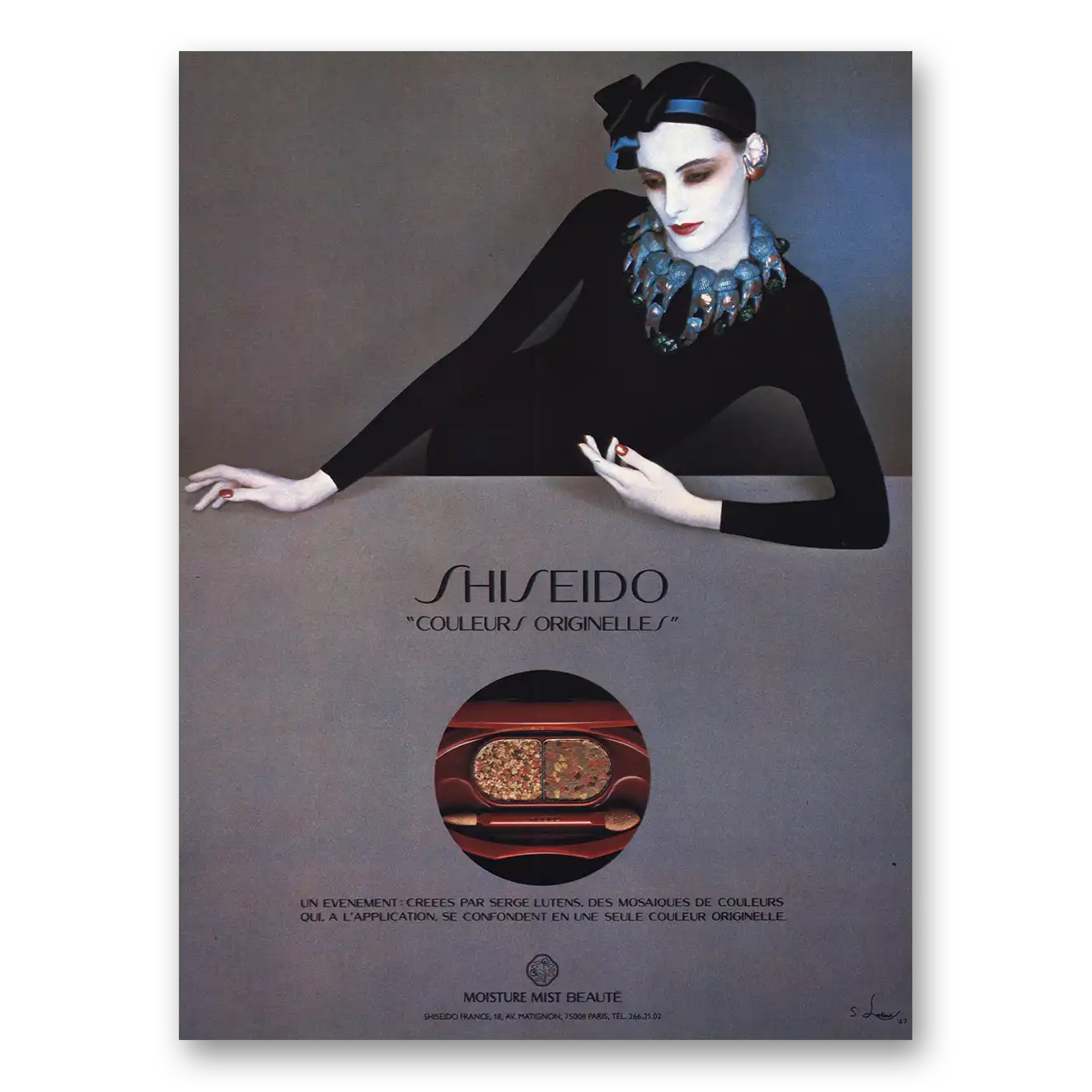 1984 Shiseido Couleurs Originelles Vintage Magazine Print Ad