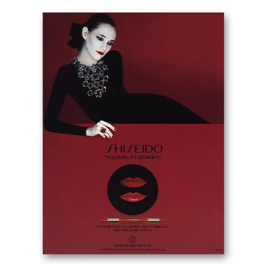 1984 Shiseido Velours Et Gemmes Vintage Magazine Print Ad