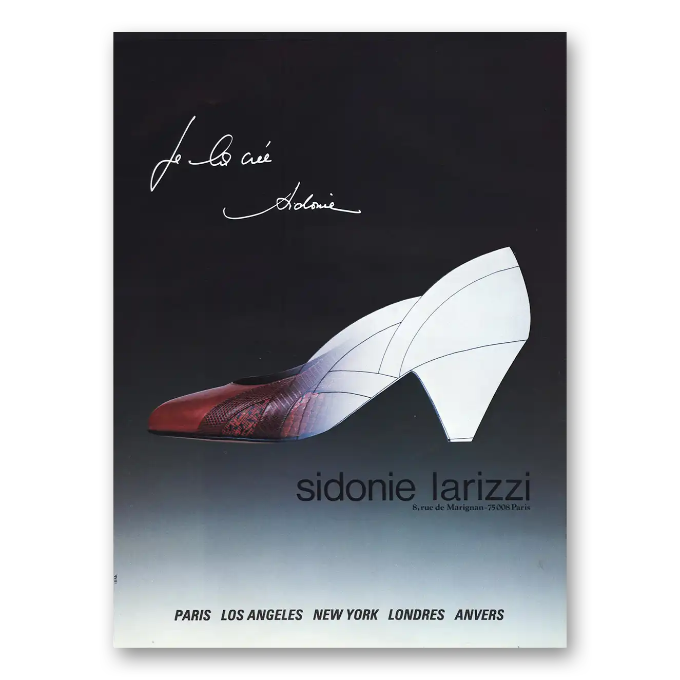 1984 Sidonie Larizzi Shoes Paris French Vintage Magazine Print Ad