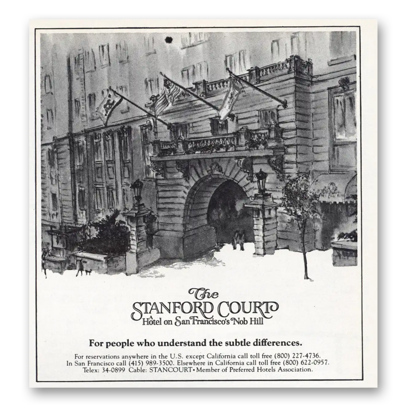 1984 Stanford Court San Francisco Nob Hill Vintage Magazine Print Ad