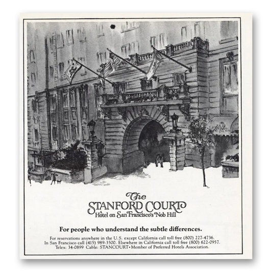 1984 Stanford Court San Francisco Nob Hill Vintage Magazine Print Ad