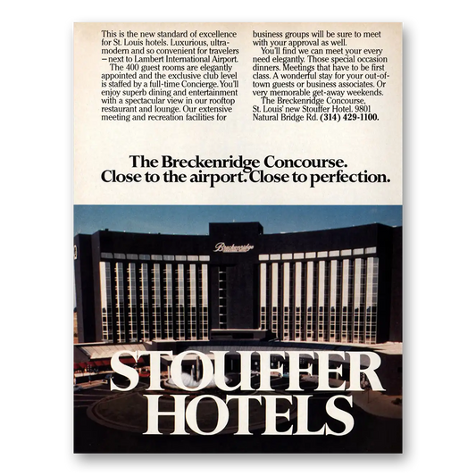 1984 Stouffer Hotels Breckenridge Concourse Vintage Magazine Print Ad