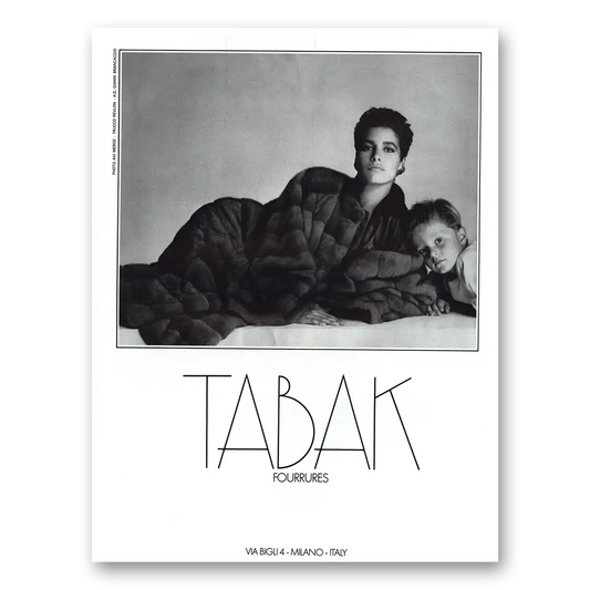 1984 Tabak Fourrures French Fashion Vintage Magazine Print Ad