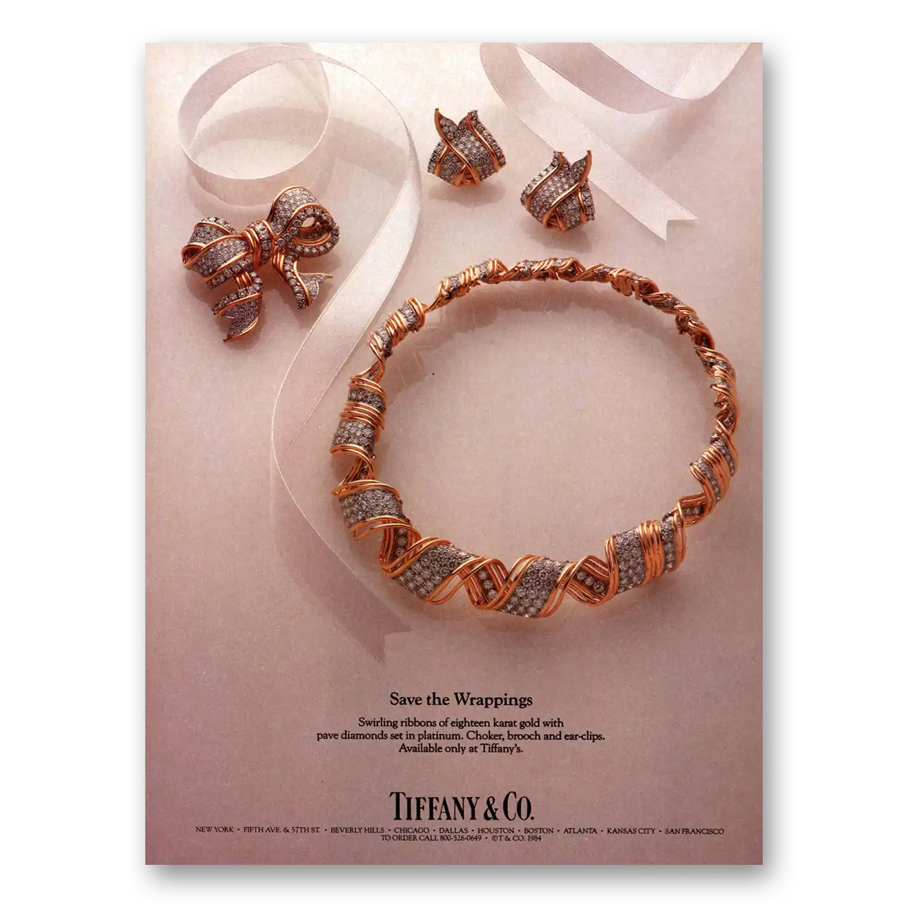 1984 Tiffany & Co Save the Wrappings Vintage Magazine Print Ad