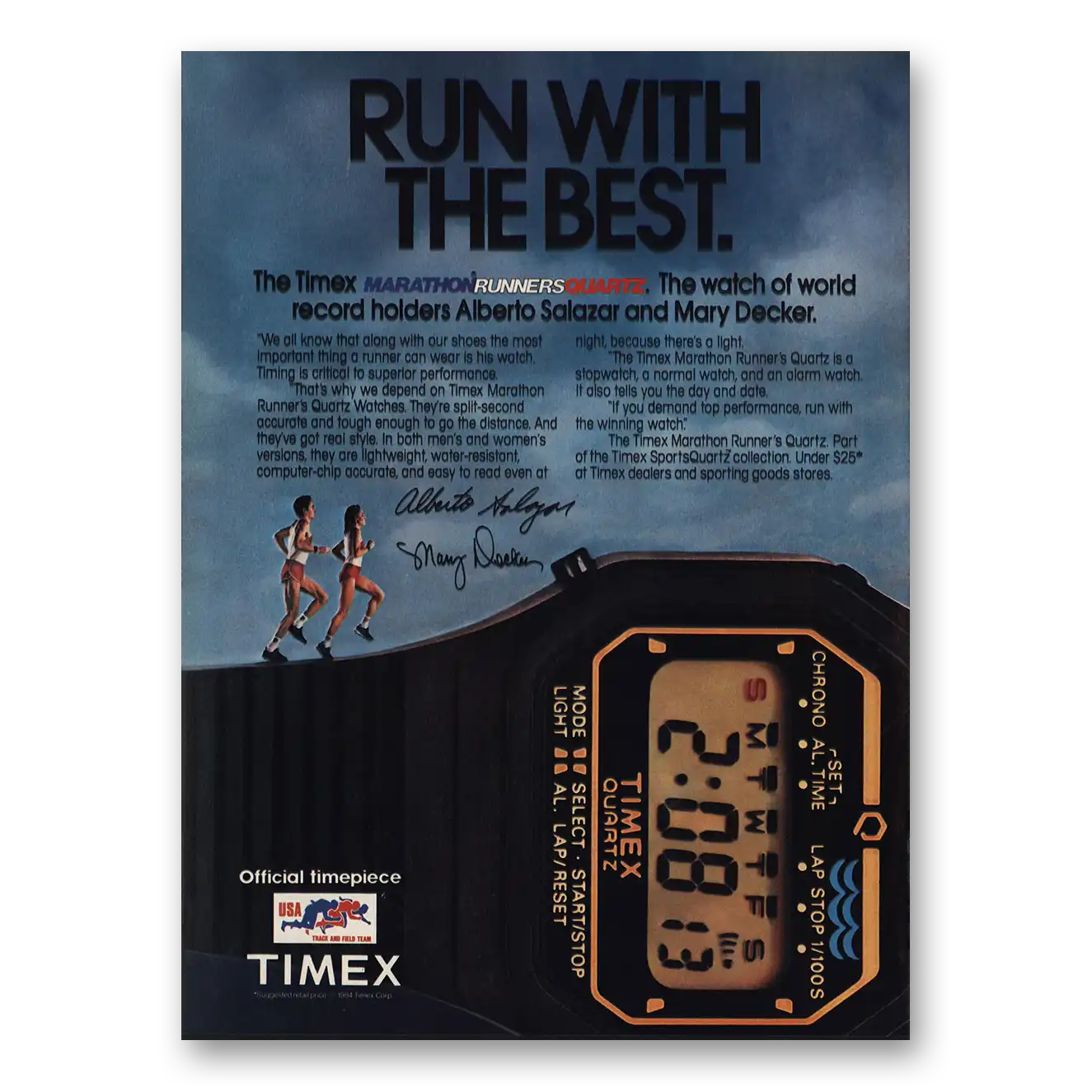 1984 Timex Run With the Best Vintage Magazine Print Ad