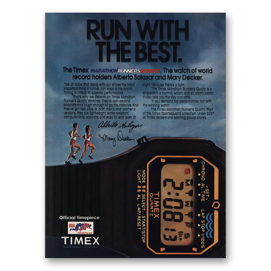 1984 Timex Run With the Best Vintage Magazine Print Ad