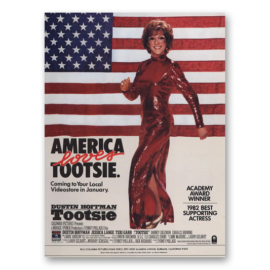 1984 Tootsie Promo Dustin Hoffman Vintage Magazine Print Ad