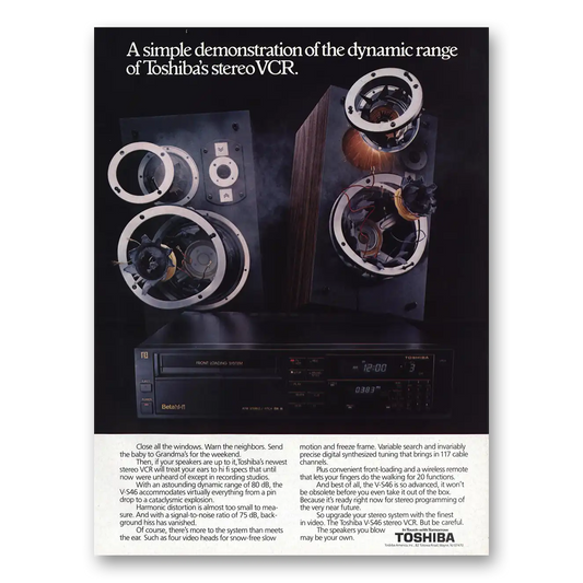 1984 Toshiba Simple Demonstration Vintage Magazine Print Ad