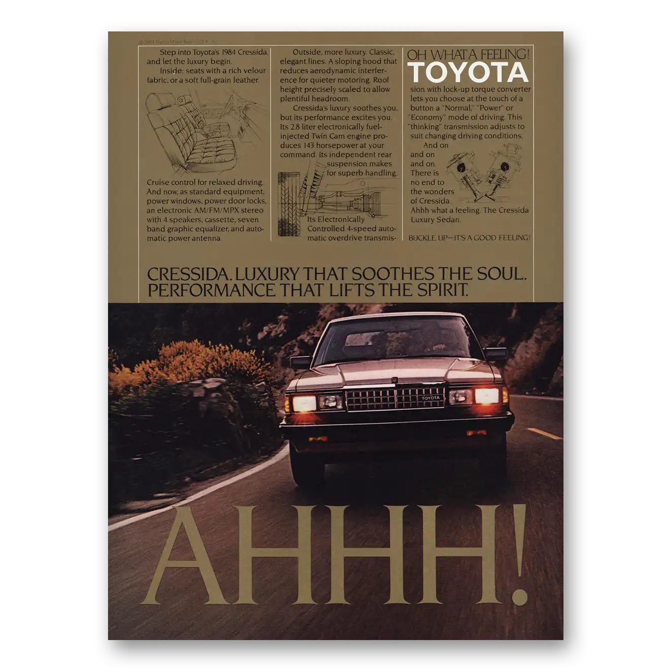 1984 Toyota Cressida Ahhh Vintage Magazine Print Ad