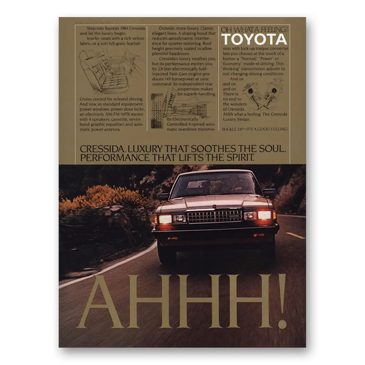 1984 Toyota Cressida Ahhh Vintage Magazine Print Ad