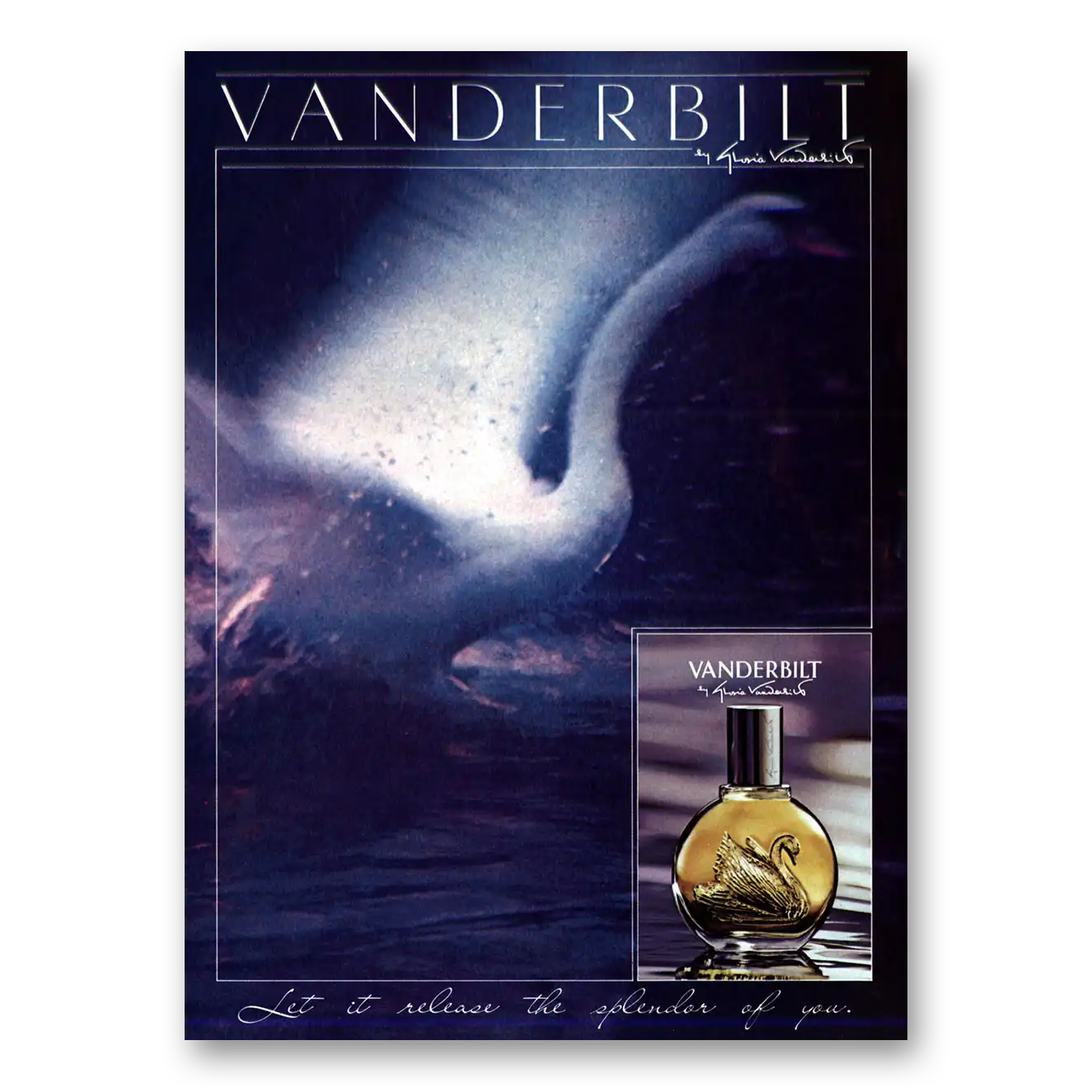 1984 Gloria Vanderbilt Perfume Let It Release the Splendor of You Vintage Magazine Print Ad