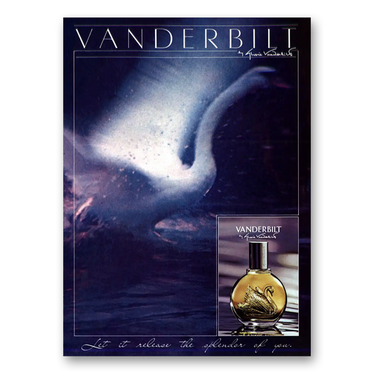 1984 Gloria Vanderbilt Perfume Let It Release the Splendor of You Vintage Magazine Print Ad